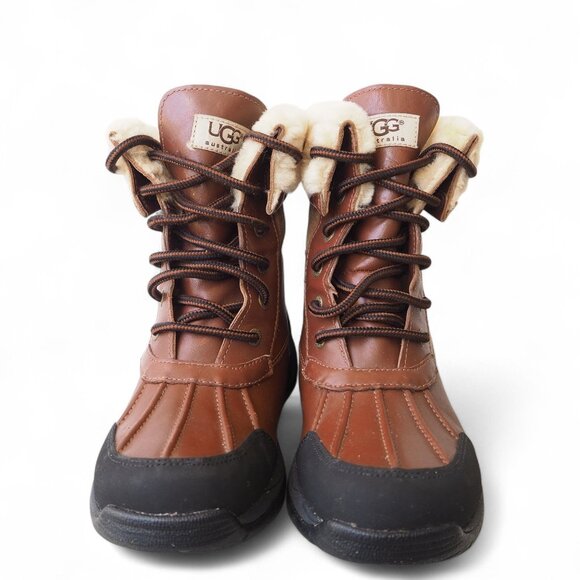 UGG Australia Butte Waterproof Vibram Leather Winter Boots Brown 5209 Women's 5 - Picture 3 of 11